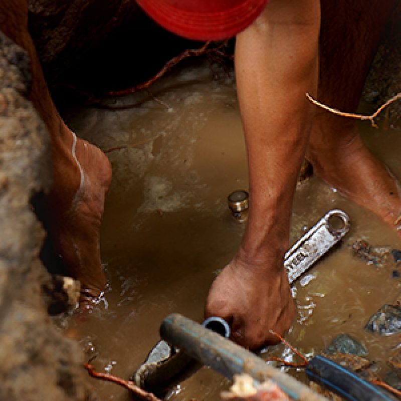 burst water pipe